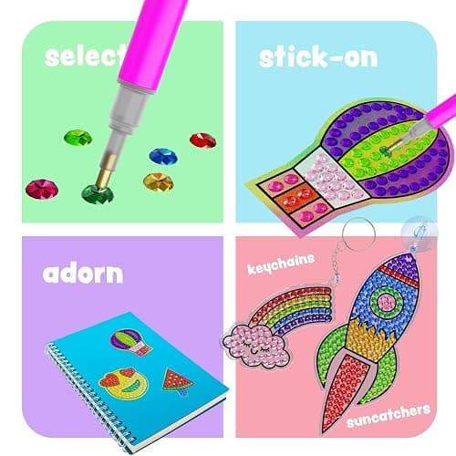Dan&Darci Diamond Art Kit for Kids - Gem Painting Arts & Crafts Kits for Ages 6-12- Christmas Gifts for 6, 7, 8, 9, 10, 11, 12 Year Old Boy & Girl - Girls Birthday Toys Gift Ideas - Craft Activities thumbnail 5