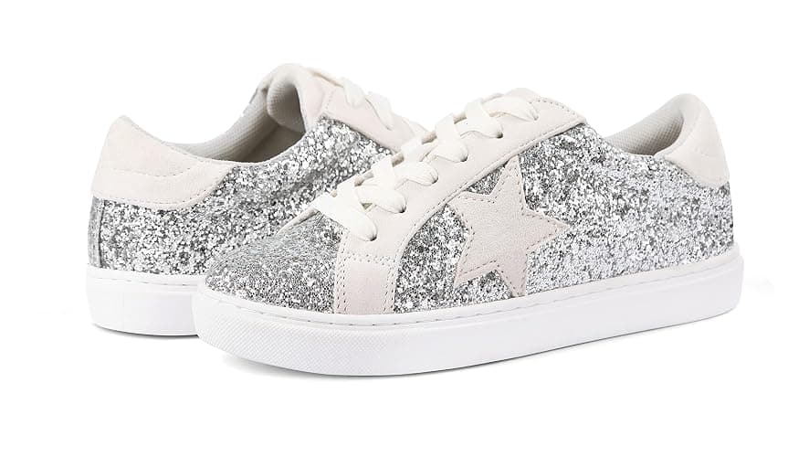 PARTY Women's Fashion Star Sneaker Lace Up Low Top Comfortable Cushioned Walking Shoes thumbnail 6