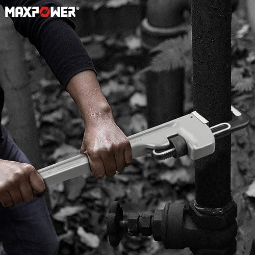 MAXPOWER Aluminum Straight Pipe Wrench 900mm/36-Inch Heavy Duty Plumbing Spanner Stillson thumbnail 2