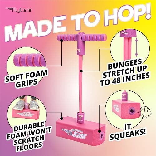 Flybar My First Foam Pogo Jumper for Kids Fun and Safe Pogo Stick for Toddlers, Durable Foam and Bungee Jumper for Ages 3 and up, Supports up to 250lbs thumbnail 2