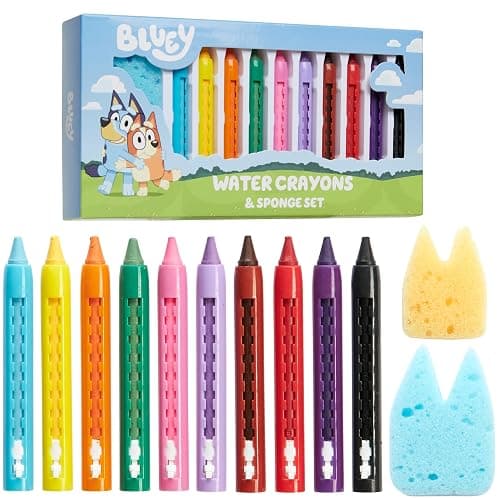 Bluey Bath Crayons for Kids Toddlers, Water Colouring Set Bath Toys Washable Non Toxic Easy Grip, Kids Gifts - Image 1