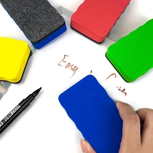 Magnetic Dry Erase Erasers, 8 Pack Whiteboard Erasers, Dry Erase Board Eraser, White Board Eraser Cleaner, 8 Colors, Office Classroom Home Supplies thumbnail 2