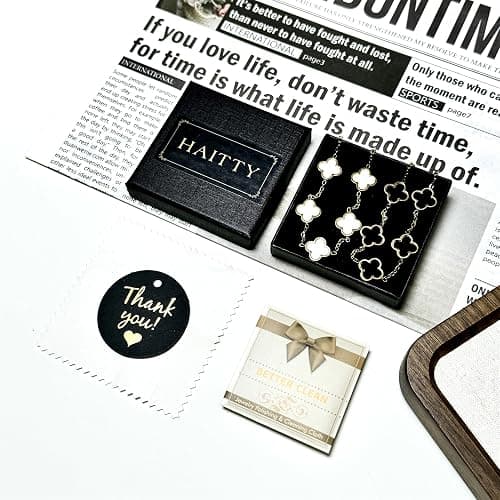 HAITTY 18K Gold Plated Clover Bracelet Set for Women White/Black/Gold/Silver/Green/Pink Adjustable Link Double-Sided Lucky Bracelets Trendy Bracelets Set Jewelry Gifts for Women Men thumbnail 6