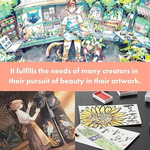 Kuretake GANSAI TAMBI Watercolor Paint Set 24 Colors II - Art nouveau, Professional-quality art supplies for artists adult painting aketching, Non-Toxic, Made in Japan thumbnail 6