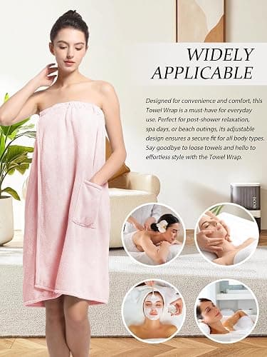Women'S Soft Wrap Towel Full Length，Bath Robe After Shower Female Plush Long，Spa Bathrobes Lightweight With Pockets thumbnail 6