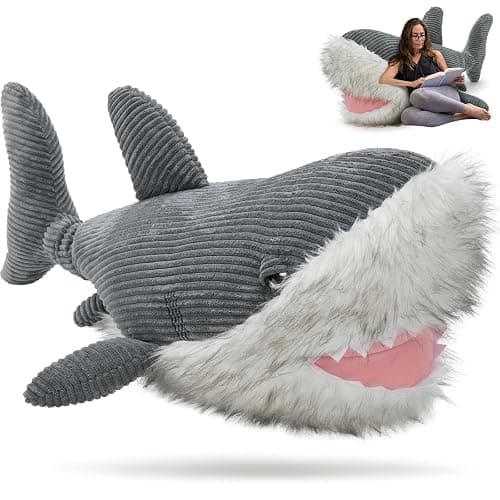 MorisMos Great White Shark Stuffed Animal Plush Pillow, 47" Giant Mako Shark Toy for Kids, Adults,4ft Large Ocean Animal Gift for Marine Creature Lovers, Sea Life Decoration for Room, CE/CPC Certified - Image 1