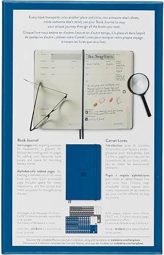 Moleskine Passion Journal, Books, Hard Cover, Large (5" x 8.25") Steel Blue, 400 Pages | Large 5" x 8.25" 400-page reading journal with guided book reviews, quotes, ratings, reading logs, and wish lists. thumbnail 2