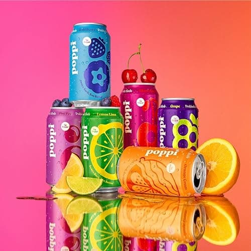 Poppi Sparkling Prebiotic Soda Beverage with Apple Cider Vinegar, Seltzer Water and Fruit Juice, Crowd Pleasers Variety Pack, 12 Fl Oz, Pack of 12, Packaging May Vary thumbnail 3