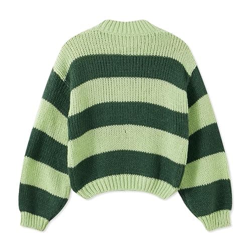 Women Y2K Striped Oversized Sweater Crewneck Long Sleeve Vintage Aesthetic Knit Pullover Tops Teens Cute Preppy Sweater thumbnail 5