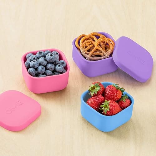 OmieBox Silicone Leakproof Snack Containers To Go, Food Storage Containers with Lid, School Lunch Bento Container - BPA Free, Airtight, Dishwasher and Freezer Safe, Oven Safe - 9.4 ounces (Pink) thumbnail 2