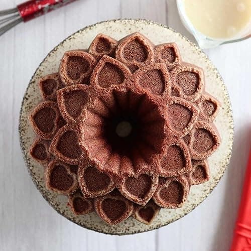 Baker's Secret Nonstick Fluted Cake Pan, Perfect for Fluted Cakes, Die Cast Aluminum Cake Pans, 2 Layers Non-stick Coating For Easy Release, Fluted Cake Pans - (Amour) thumbnail 3