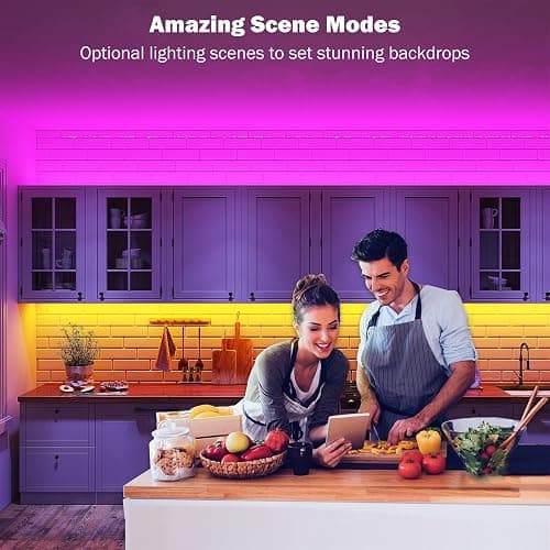 Leeleberd Led Lights for Bedroom 100 ft (2 Rolls of 50ft) Music Sync Color Changing RGB Led Strip Lights with Remote App Control Bluetooth Led Strip, Lights for Room Home Kitchen Party Decor thumbnail 6
