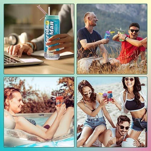 4-Pack Soda Can Lids - 3 Sizes Can Covers with Silicone Straws, Reusable BPA-Free, Spill-Proof & Airtight Seal, Easy to Use, Fits for S/M/L Sizes Cans for Soda, Beer, Juice, Seltzer thumbnail 8