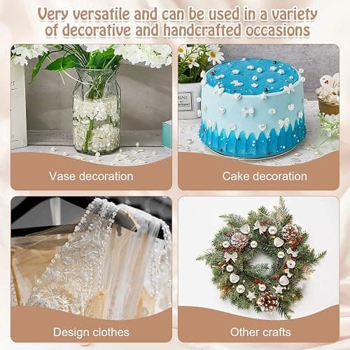 Juexica 500 Pcs ABS Imitation Pearl Beads Star Heart Bowknot Circle Flower White Aesthetic Beads for Jewelry Making Bracelets Necklaces Earrings Key Chains Accessories DIY Crafts(Classic Style) thumbnail 7