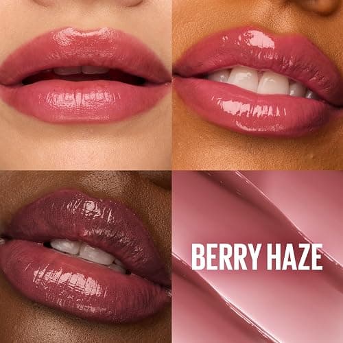 Maybelline New York Lifter Glaze High Shine Lip Oil Balm, Sheer Pink Plumping Gloss with Hyaluronic Acid, Non-Sticky 24HR Hydrating Lip Treatment, Shade: Berry Haze thumbnail 2
