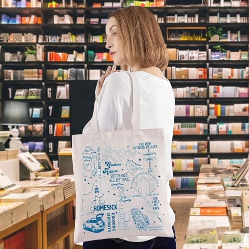WZMPA Stick Season Musical Tote Bag Singer Album Gift Singer Tour Concert Reusable Grocery Bags Singer Merchandise thumbnail 3