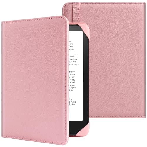 HoYiXi Universal Case for 6 inch Kindle eReader Compatible with Paperwhite(2025/2018)/PocketBook and Tolino/Kobo Clara HD,6" eReader Protective Case Cover Elastic rope,Pink thumbnail 2