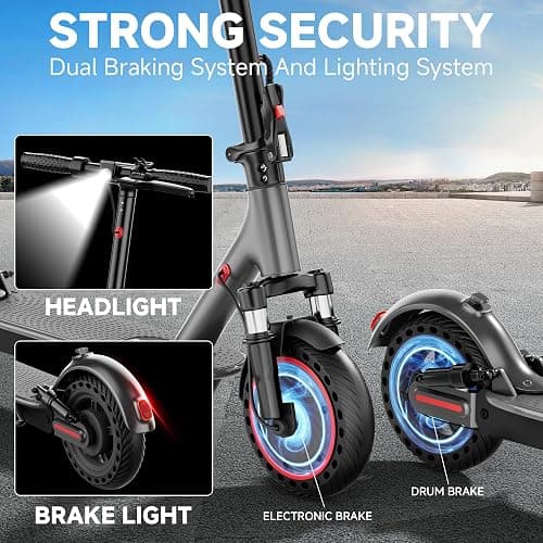 Aovowheel Electric Scooter for Adults, Folding E Scooter with 350W/500W Motor 16/24 Mph Top Speed, Max 19-23 Miles Long Range, 8.5''/10''/14''Tires Commuting Scooters with Dual Brakes System, APP thumbnail 3