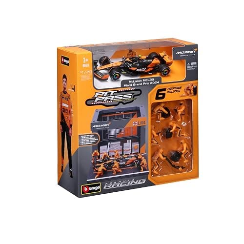 Bburago 1:43 2024 Race McLaren MCL38 Pit Pass, Norris #4 thumbnail 6