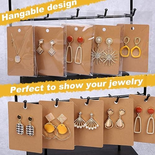 ovsor Works Great 500 Pcs Earring Display Cards - Well-made Earring Cards with Good Paper Quality, Plus Clear 500 Pcs Packaging Bags That Don't Tear Easily, for Earrings Necklace Jewelry Packaging thumbnail 5