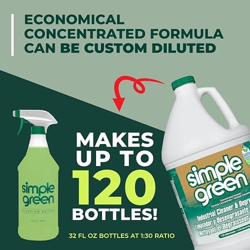 Simple Green 13005CT Industrial Cleaner and Degreaser, Concentrated, 127.8 Fl Oz, Pack of 1, White thumbnail 9