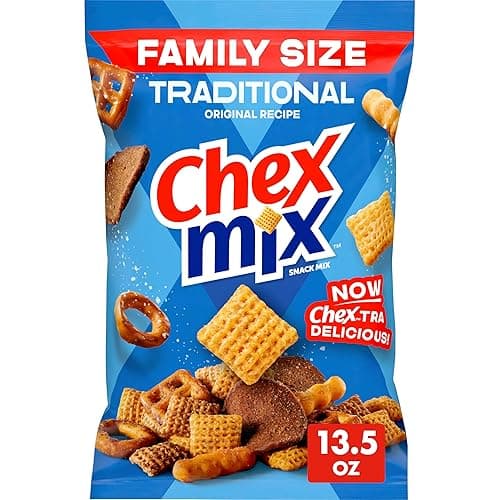 Chex Mix Traditional Original Recipe Snack Mix, Snacks, Family Size, 13.5 oz