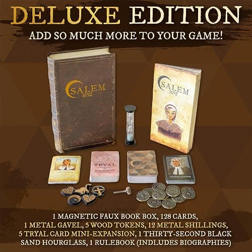 Facade Games Salem 1692 Deluxe Edition Board Game - Witch Hunt Game for Friends and Family - A Game of Cards, Strategy, Deceit, and Luck for 4-12 Players thumbnail 3