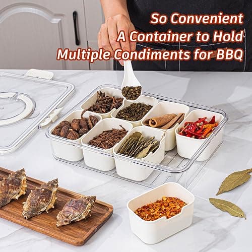 Divided Serving Tray with Lid and Handle - Snackle Box Charcuterie Container for Portable Snack Platters - Clear Organizer for Candy, Fruits, Nuts, Snacks - Perfect for Party, Entertaining thumbnail 2