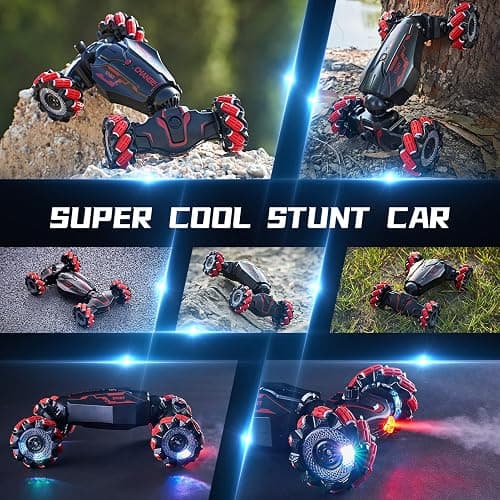 TADOZIC 4WD Remote Control Gesture Sensor Car,Hand Controlled RC Stunt Car,Double-Sided Vehicle 360° Rotation with Light and Music Spray, Watch Toy Cars for Boys & Girls Birthday thumbnail 3