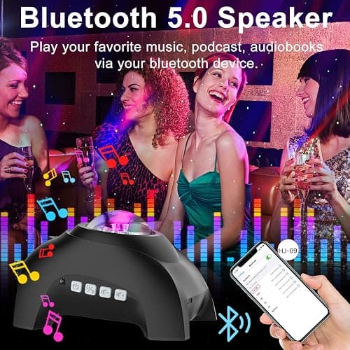 Northern Lights Aurora Projector,CIMELR Star Projector Music Bluetooth Speaker and White Noise,Galaxy Light with Remote Control, Night Light for Bedroom, Room Decor, Ceiling, Gift for Kids Adults thumbnail 4