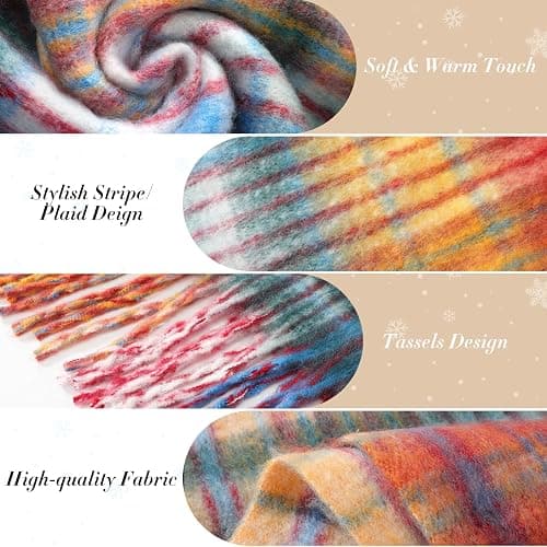 Clothirily Winter Scarf for Women Warm Womens Scarf Soft Chunky Scarfs for Cold Weather Long Shawl Large Scarves thumbnail 4