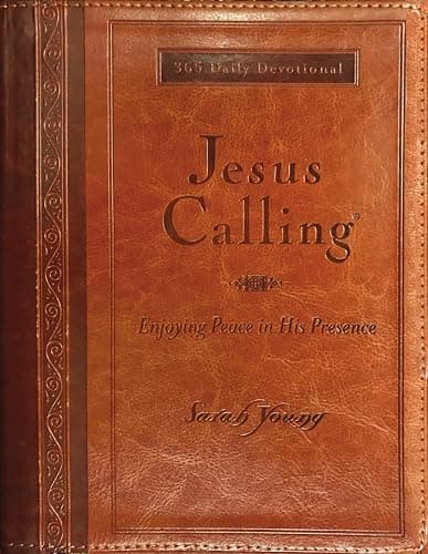 Jesus Calling, Large Text Brown Leathersoft, with Full Scriptures: Enjoying Peace in His Presence (A 365-Day Devotional) - Image 1