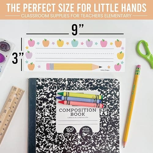 Hadley Designs Desk Name Tags for Classroom - 36 Student Desk Name Plates for Classroom Decor, 9x3 Pastel Nametags Cubby Labels Teacher Supplies, 1st 2nd 3rd Grade Kindergarten Preschool Must Haves thumbnail 2