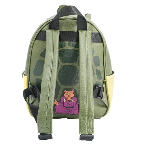 AI ACCESSORY INNOVATIONS Teenage Mutant Ninja Turtles Mini PU Backpack Purse, TMNT Shoulder Bag with Epoxy Filled Metal Pizza Charm, 10.5 Inch, Adjustable Shoulder Straps, Faux Leather thumbnail 2