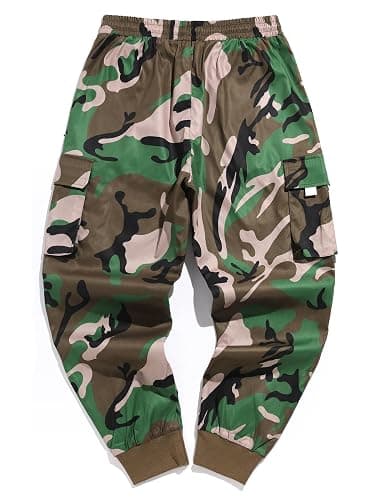 Men Techwear Cargo Joggers Flap Pocket Elastic Drawstring Waist Pants thumbnail 5