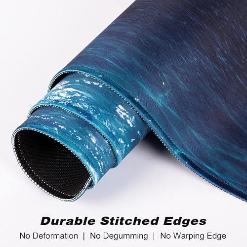 Atufsuat Extended Large Mouse Pad, XXL Gaming Desk Pad 31.5 x 15.7 Inch, Big Computer Keyboard Mousepad, Waterproof Mouse Mat with Stitched Edges and Non-Slip Base for Office Gaming, Moon Ocean thumbnail 5
