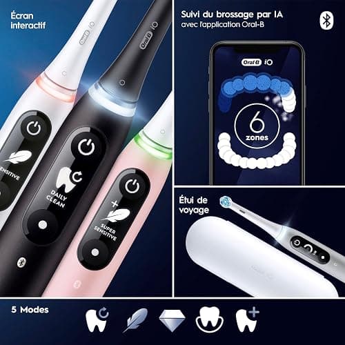 Oral-B iO6 Electric Toothbrush, for a Deep Clean and Whiter Teeth, Black, iO Series 6 with 1 Toothbrush, 1 Brush Head, and 1 Travel Case thumbnail 15