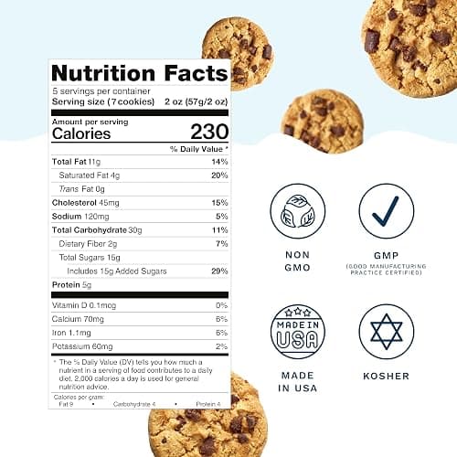 Lactation Cookies Breastfeeding Supplement - Chocolate Chip - Support Mothers Breast Milk Supply Increase - with Brewers Yeast Powder, Oat Flour, and Flax for Lactation - Fenugreek Free - 10oz thumbnail 8