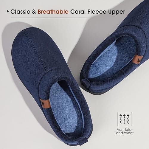MERRIMAC Men's Slip on Slippers Comfy Memory Foam Non Slip Indoor House Shoes thumbnail 5