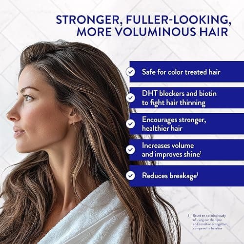 Routine Wellness Anti-Thinning Shampoo and Conditioner Set for Thinning Hair - Biotin DHT Blocker Women & Men - Color Safe Shampoo for Hair Loss & Healthier Hair - Rose Hips (Pack of 2) thumbnail 3