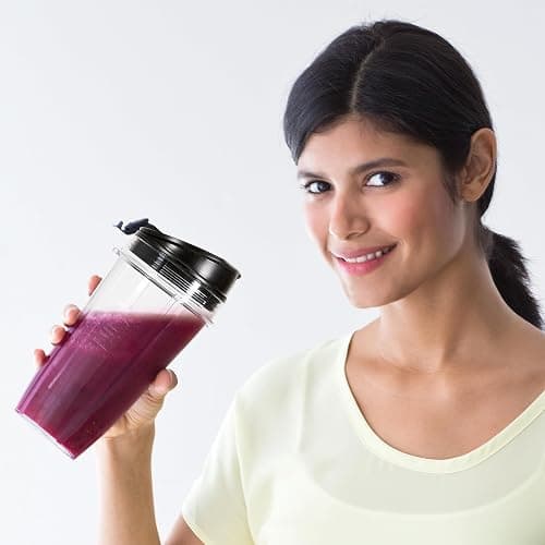 Ninja Fit Compact Personal Blender, Portable Blender for-Smoothies, Shakes, Food Prep, and Frozen Blending, 700-Watt Base, (2) 16-oz. Cups and Spout Lids, Black QB3001SS thumbnail 8