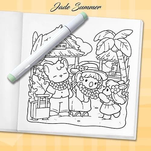 Cozy Hawaii: Cute Coloring Book for Adults and Teens with Charming Characters and Easy-to-Color Tropical Scenes for Relaxation thumbnail 6