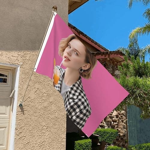 Custom Pink American Flag 3x5 Ft Double Sided Outdoor, Personalize Print Your Own Text/Photo/Logo, Customized Flags for Outside, Design Your Image for Funny Tapestry Poster Banners thumbnail 7