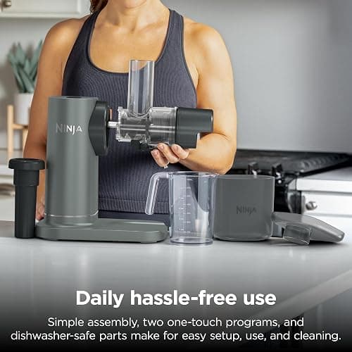 Ninja NeverClog 3-in-1 Juicer, Slicer & Shredder, 32oz Vessel, JC152 | NeverClog auger juices non-stop, plus slicing & shredding attachments. Total Pulp Control, 32-oz vessel, dishwasher safe thumbnail 11