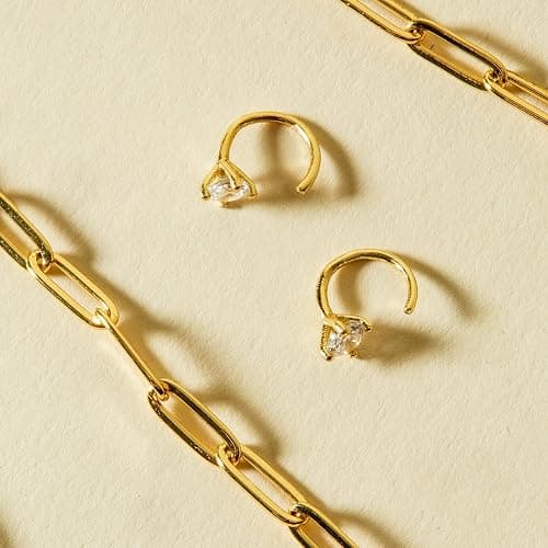 PAVOI 925 Sterling Silver Huggie Half Hoop Earrings | Hypoallergenic Minimalist Tiny Cartilage Earring thumbnail 3