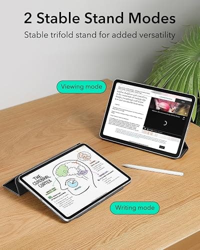ESR für iPad Air 11 Zoll 2025 Hülle M3/M2, iPad Air 7/6/5/4 Hülle (2024/2022/2020) Starke Magnetbefestigung, Trifold Ständerhülle, unterstützt Pencil Pro/USB-C, automatisches Ruhen/Wecken, Schwarz - Schwarz thumbnail 8
