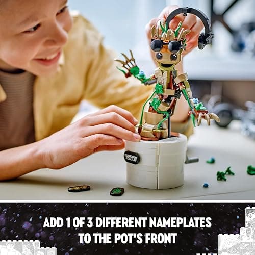 LEGO Marvel Dancing Groot Buildable Animated Toy Action Figure, Guardians of the Galaxy Character, Kids’ Hand-Operated Interactive Playset, Super Hero Gift for 10 Plus Year Old Boys and Girls 76297 thumbnail 9