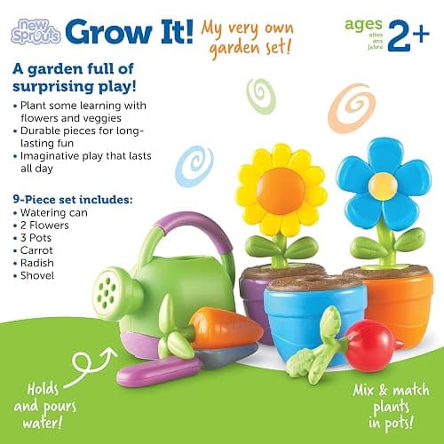 Learning Resources New Sprouts Grow It! Toddler Gardening Set - 9 Pieces, Ages 2+ Toddler Learning Toys, Garden Toys for Kids, Spring and Easter Toys for Boys and Girls thumbnail 7