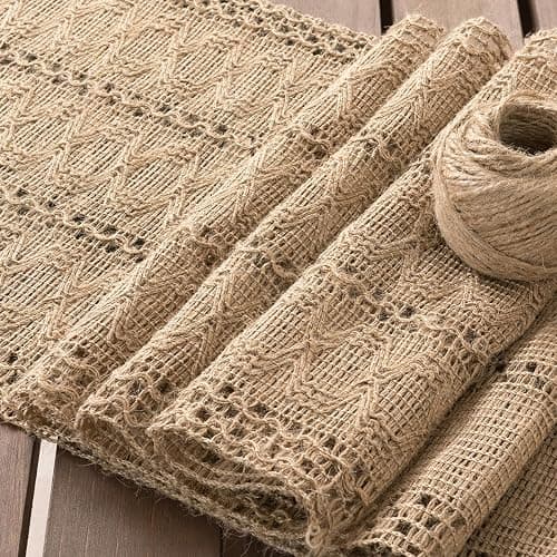Socomi Boho Table Runner Fall Thanksgiving Farmhouse Burlap Jute Bamboo Rustic Dining Kitchen Centerpiece Decor Small Macrame Woven Coffee Table Runner for Dresser Scarf Home Decor 12x72 inch thumbnail 4