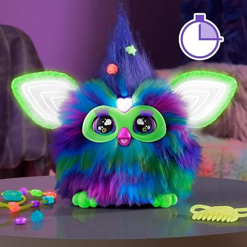 Furby Galaxy Edition, Glow in The Dark, 15 Fashion Accessories, Interactive Plush Toys for 6 Year Old Girls & Boys & Up, Voice Activated Animatronic (Amazon Exclusive) thumbnail 6